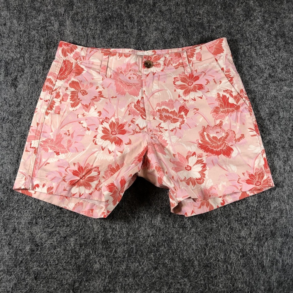 Gap Shorts Womens 4 Pink Floral Print Chino 5‎ inch Short Twill Summer Casual
